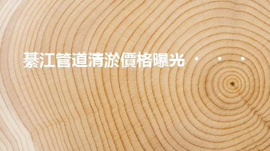 綦江管道清淤價格曝光！真相驚人，你絕對不可錯過！